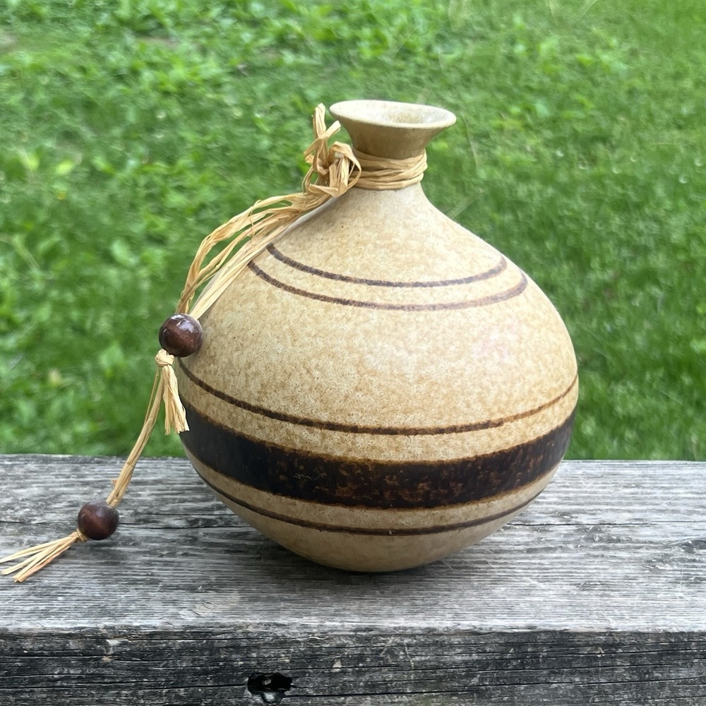 Pottery Craft Compton CA Stoneware Vase Handmade Boho Rustic Ceramic Decor